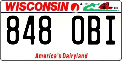 WI license plate 848OBI