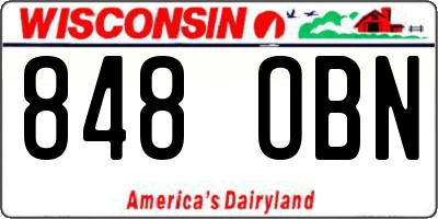 WI license plate 848OBN
