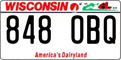 WI license plate 848OBQ