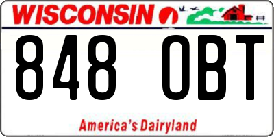 WI license plate 848OBT