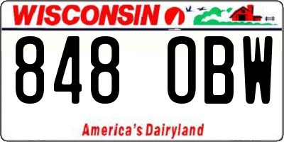 WI license plate 848OBW