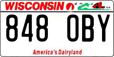WI license plate 848OBY