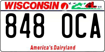 WI license plate 848OCA