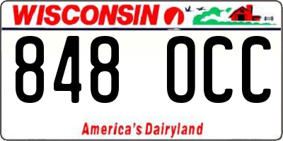WI license plate 848OCC