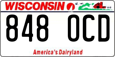 WI license plate 848OCD