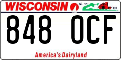 WI license plate 848OCF