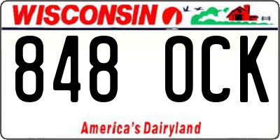 WI license plate 848OCK