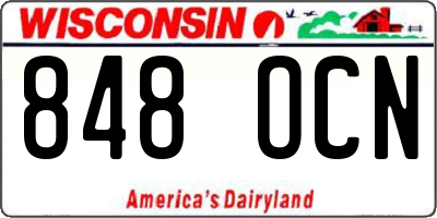 WI license plate 848OCN