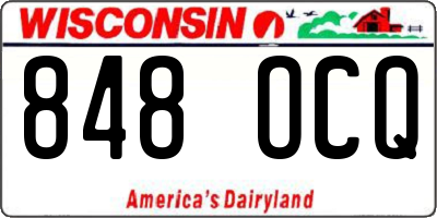 WI license plate 848OCQ