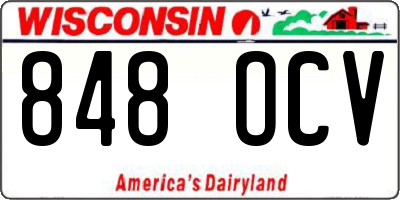 WI license plate 848OCV