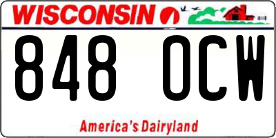 WI license plate 848OCW