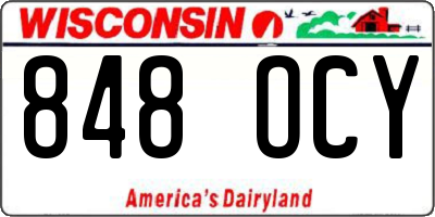 WI license plate 848OCY