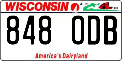 WI license plate 848ODB