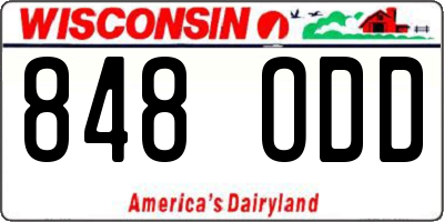 WI license plate 848ODD