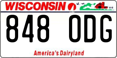 WI license plate 848ODG