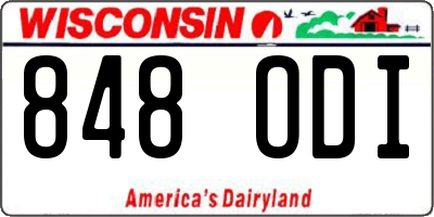WI license plate 848ODI