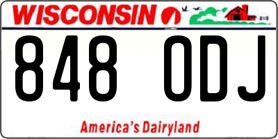 WI license plate 848ODJ