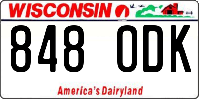 WI license plate 848ODK