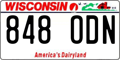 WI license plate 848ODN