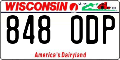 WI license plate 848ODP