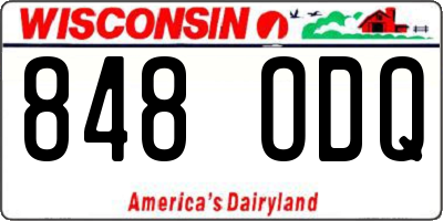 WI license plate 848ODQ