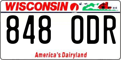 WI license plate 848ODR