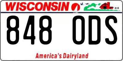 WI license plate 848ODS