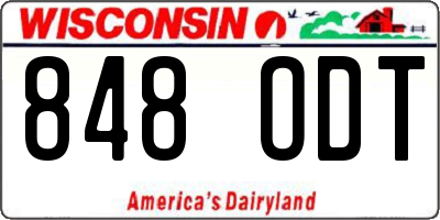 WI license plate 848ODT