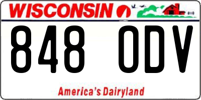 WI license plate 848ODV