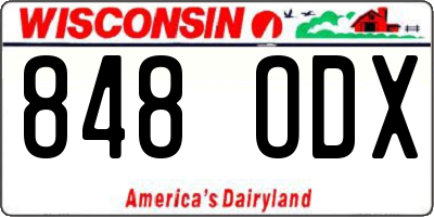 WI license plate 848ODX