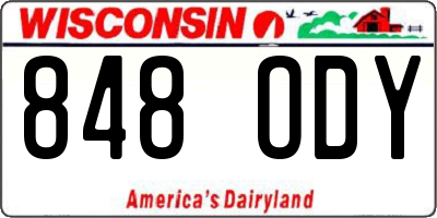 WI license plate 848ODY