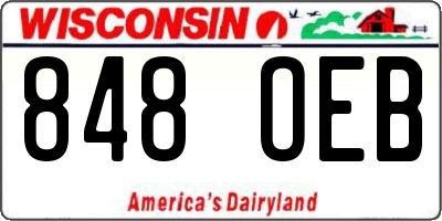 WI license plate 848OEB