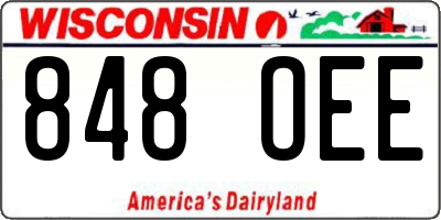 WI license plate 848OEE