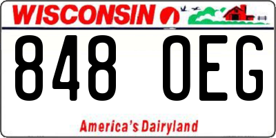WI license plate 848OEG