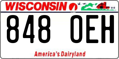 WI license plate 848OEH