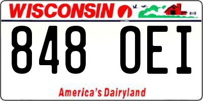 WI license plate 848OEI