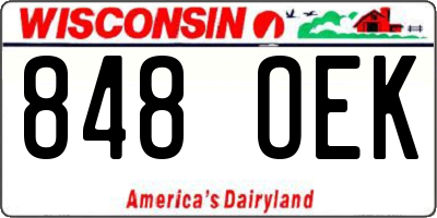 WI license plate 848OEK