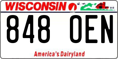 WI license plate 848OEN