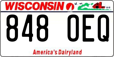 WI license plate 848OEQ