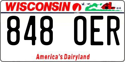 WI license plate 848OER