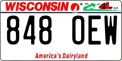 WI license plate 848OEW
