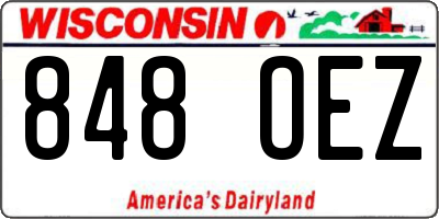 WI license plate 848OEZ