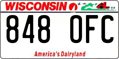 WI license plate 848OFC