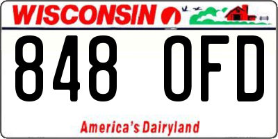 WI license plate 848OFD