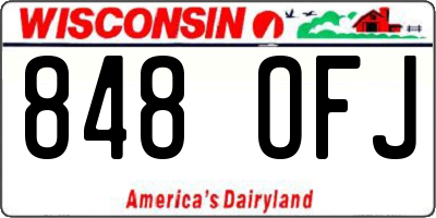 WI license plate 848OFJ