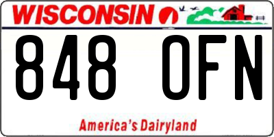 WI license plate 848OFN