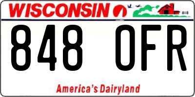 WI license plate 848OFR