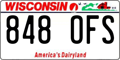 WI license plate 848OFS