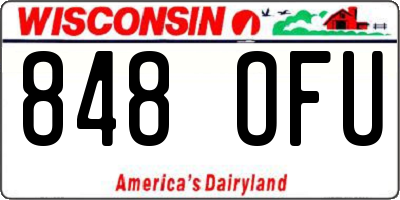 WI license plate 848OFU