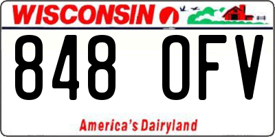 WI license plate 848OFV